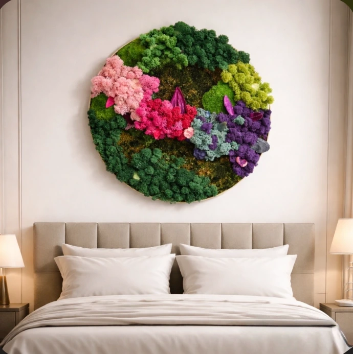 Round Moss Coloured Frame