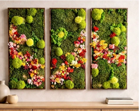 3 D Moss Frame Flower River