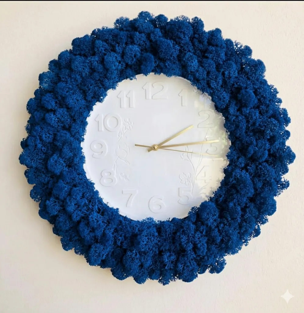 Royal Blue Moss Wall Clock