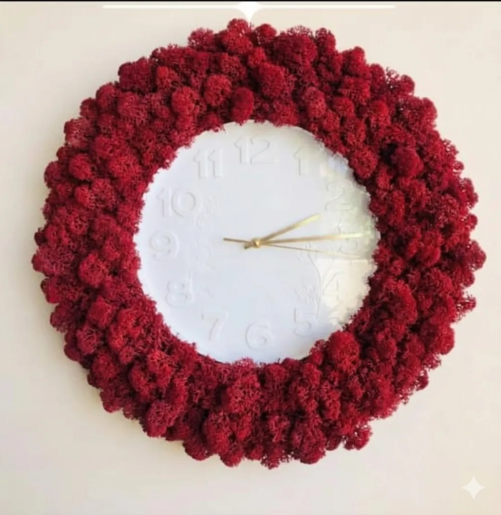 Red Moss Wall Clock
