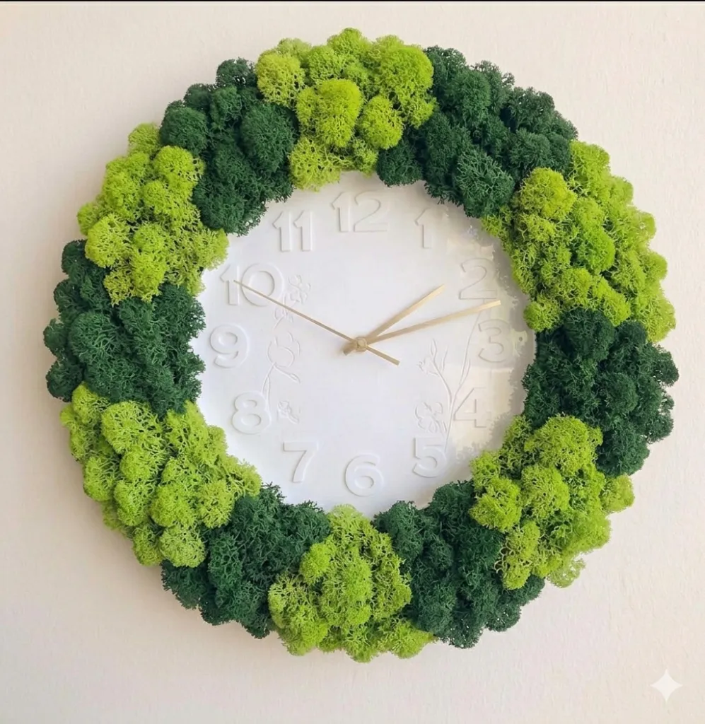 2 Tones Green Moss Wall Clock