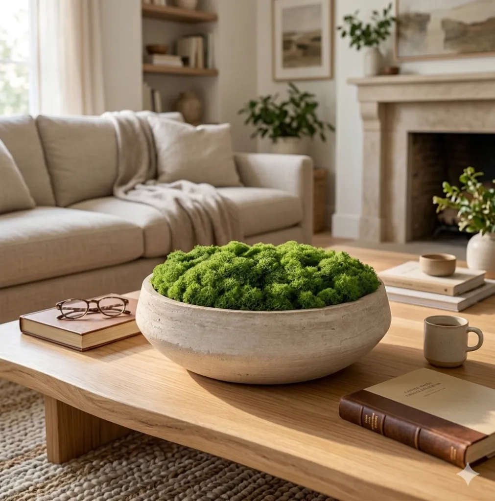 Zen Moss Bowl Centrepiece Living room