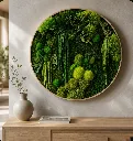 Moss Wall Art Forest  Round Frame