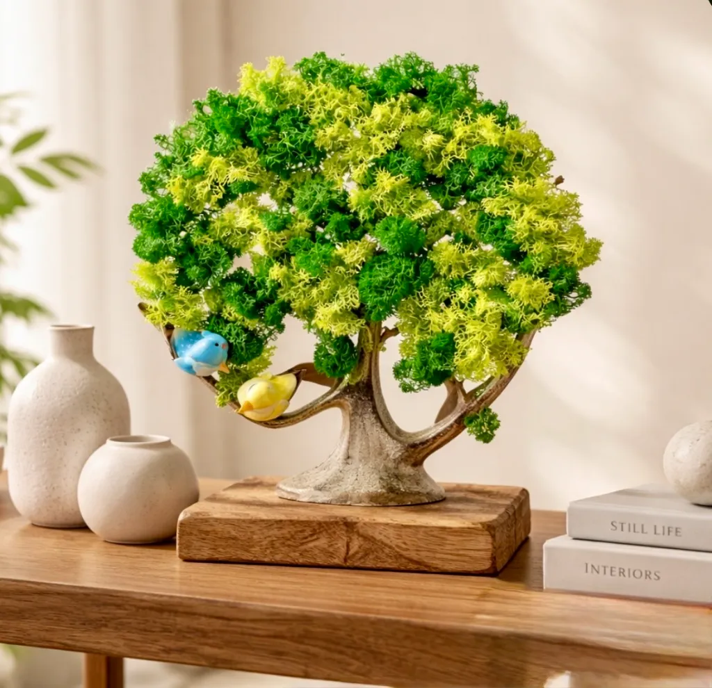 Money Tree Moss Table Decor