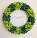2 Tones Greeen Moss  Wall Clock