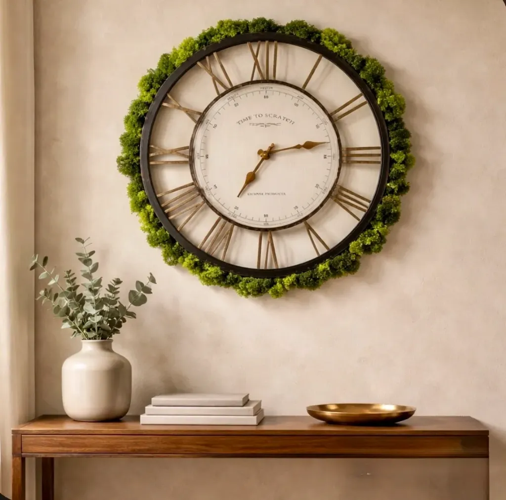 Green Moss Wall Clock