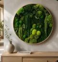Moss Wall Art Forest  Round Frame